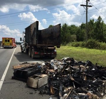 trash truck fire