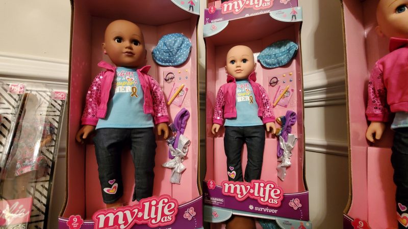 Bald dolls shop for cancer patients