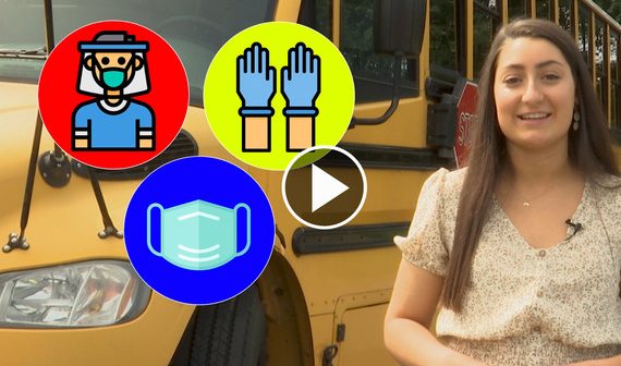 bus riders, masks