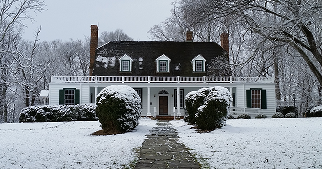 Rippon Lodge in the snow