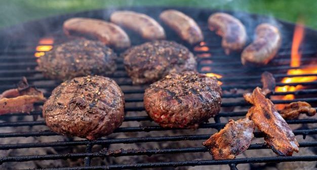 hamburgers on the grill