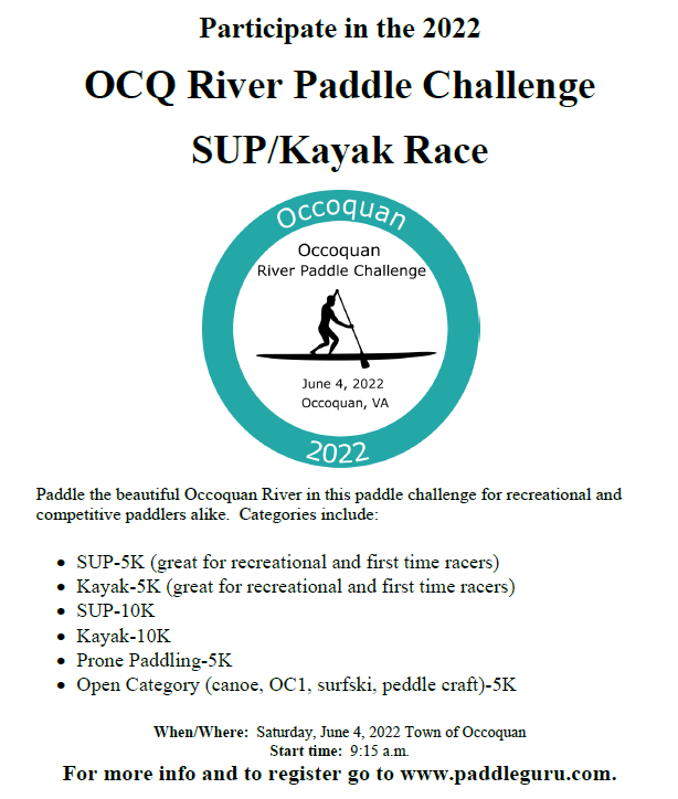 2022 Occoquan River Paddle Challenge SUP/Kayak Race Prince William Living