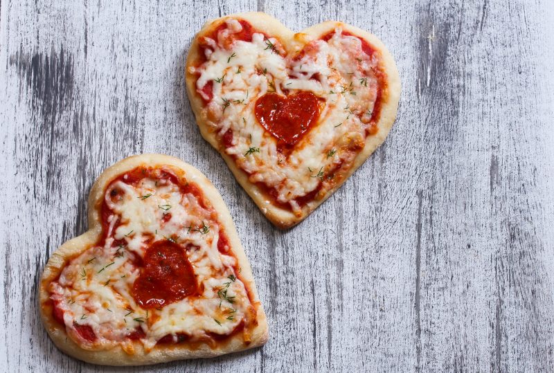 heart shaped pizzas