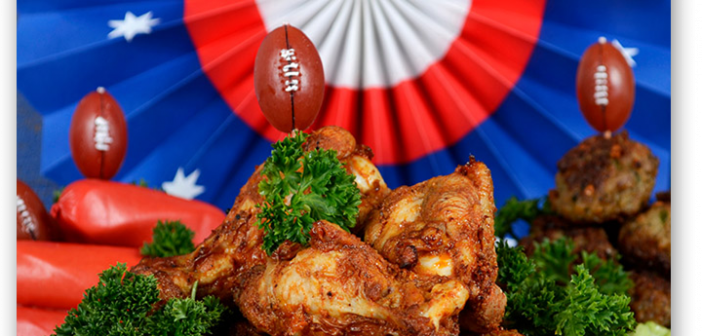 Super bowl food, football, chicken wings