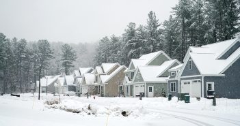 winter, neighborhood, snow