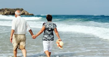 older couple on beach