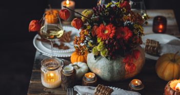 fall flowers and table decor
