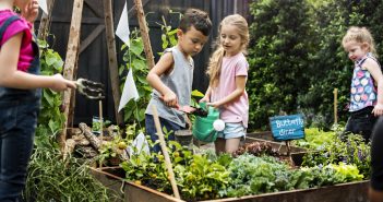 Children tending a garden, Family Fun