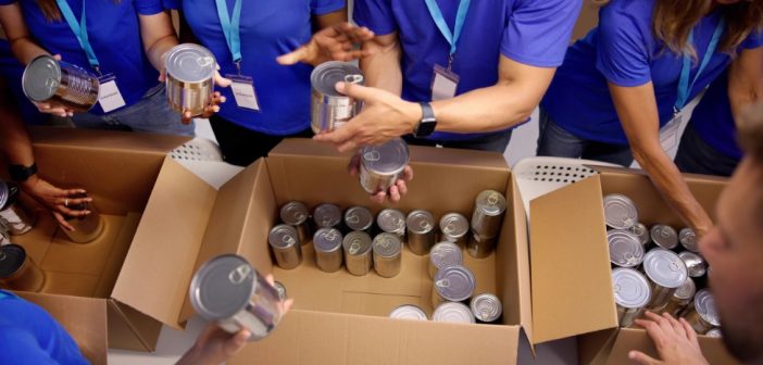 canned food and volunteers, ACTS