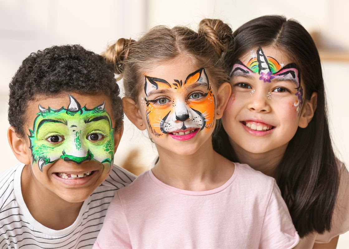 face painted kids