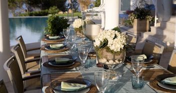 formal table set up for outdoor dining